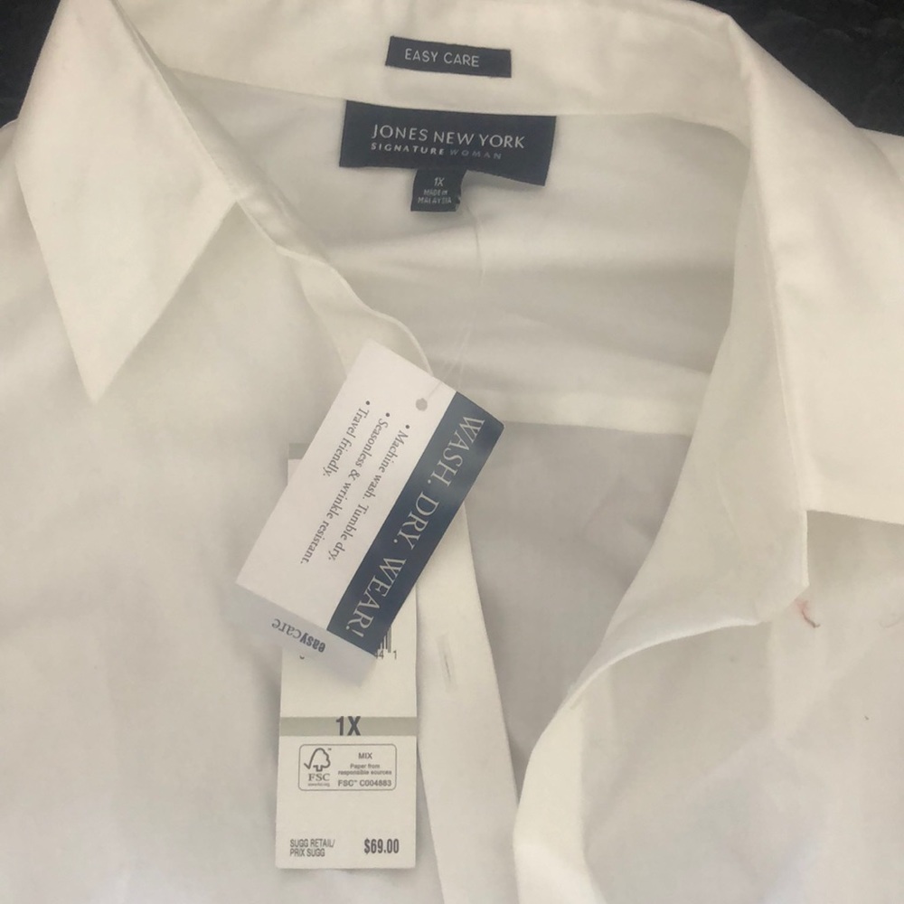 NWT white dress shirt Jones New York 1X